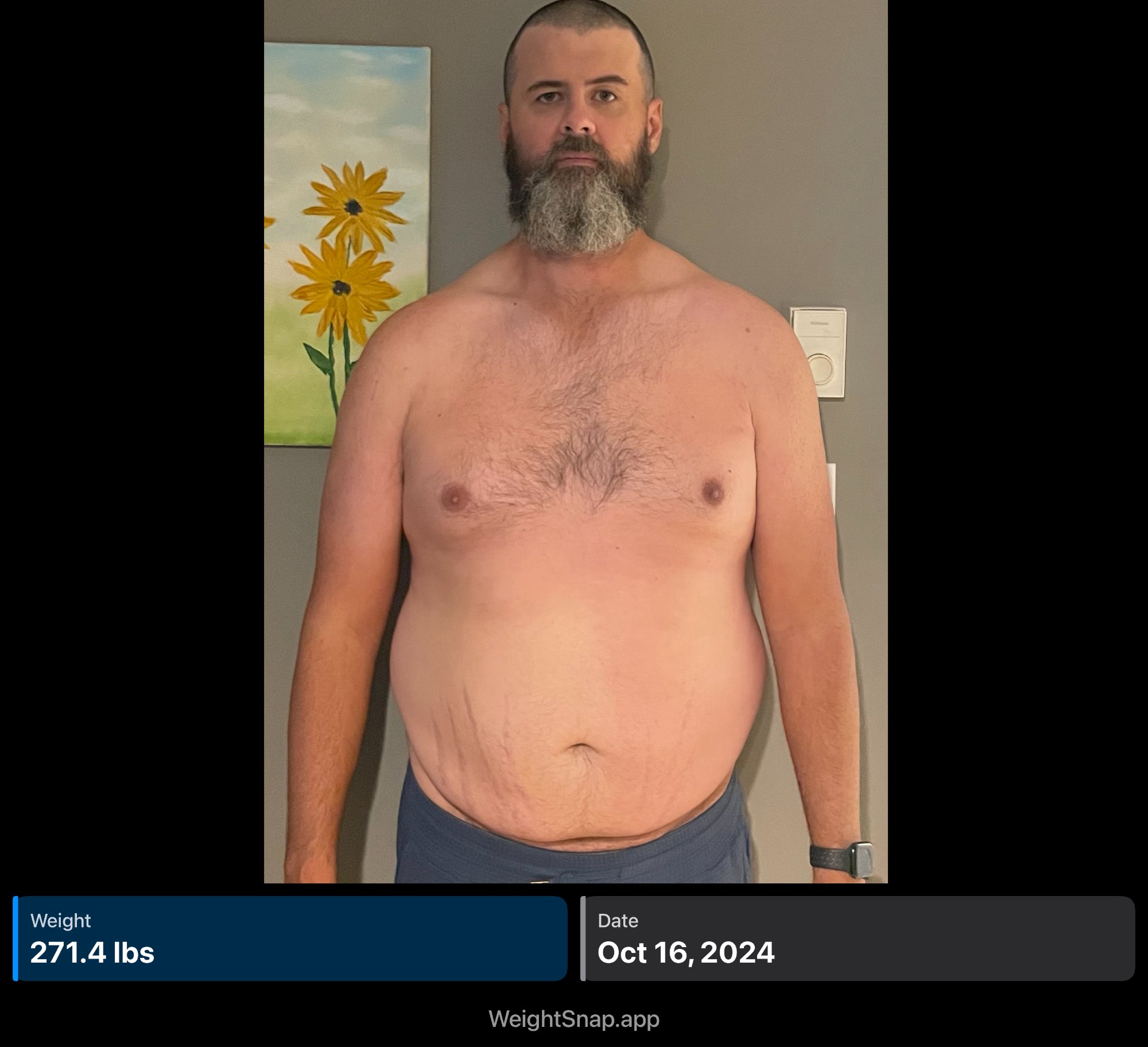 October 16, 2024 - 271.4 lbs starting gym